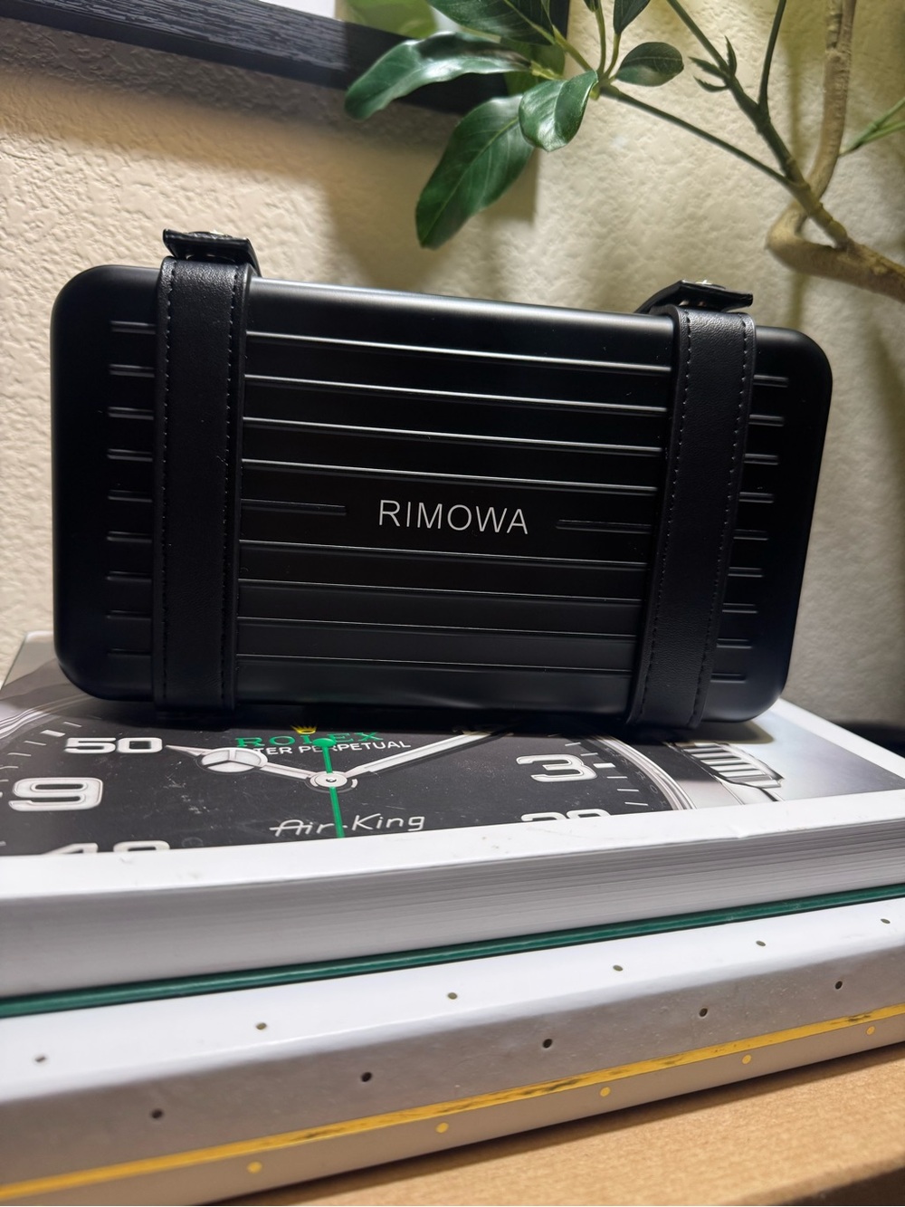 RIMOWA Personal Crossbody Bag Matte Black Aluminum Hard Case Rare Made Germany